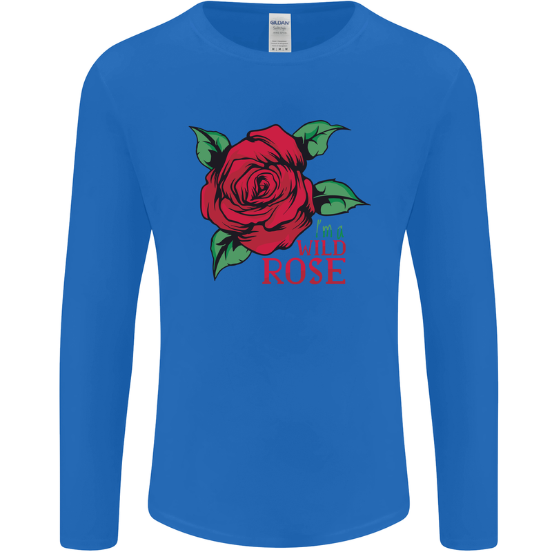 I'm a Wild Rose Mens Long Sleeve T-Shirt Royal Blue