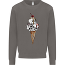 Ice Cream Skull Mens Sweatshirt Jumper Charcoal