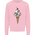 Ice Cream Skull Mens Sweatshirt Jumper Light Pink