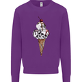 Ice Cream Skull Mens Sweatshirt Jumper Purple