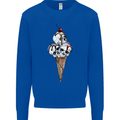 Ice Cream Skull Mens Sweatshirt Jumper Royal Blue