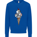 Ice Cream Skull Mens Sweatshirt Jumper Royal Blue