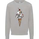 Ice Cream Skull Mens Sweatshirt Jumper Sports Grey