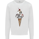 Ice Cream Skull Mens Sweatshirt Jumper White