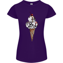 Ice Cream Skull Womens Petite Cut T-Shirt Purple