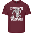 Ice Hockey Players Walk On Water Mens Cotton T-Shirt Tee Top Maroon