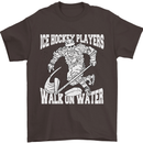 Ice Hockey Players Walk On Water Mens T-Shirt 100% Cotton Dark Chocolate