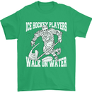 Ice Hockey Players Walk On Water Mens T-Shirt 100% Cotton Irish Green