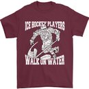 Ice Hockey Players Walk On Water Mens T-Shirt 100% Cotton Maroon