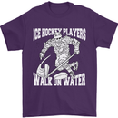 Ice Hockey Players Walk On Water Mens T-Shirt 100% Cotton Purple