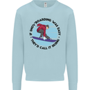 If Snowboarding Was Easy Skiing Funny Kids Sweatshirt Jumper Light Blue