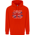 If This Flag Offends You Union Jack Britain Mens 80% Cotton Hoodie Bright Red
