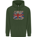 If This Flag Offends You Union Jack Britain Mens 80% Cotton Hoodie Forest Green