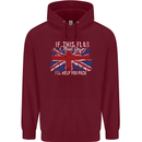 If This Flag Offends You Union Jack Britain Mens 80% Cotton Hoodie Maroon