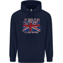 If This Flag Offends You Union Jack Britain Mens 80% Cotton Hoodie Navy Blue