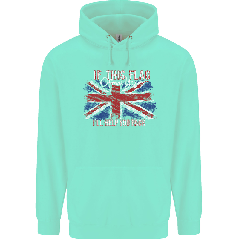 If This Flag Offends You Union Jack Britain Mens 80% Cotton Hoodie Peppermint