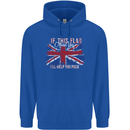 If This Flag Offends You Union Jack Britain Mens 80% Cotton Hoodie Royal Blue