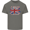 If This Flag Offends You Union Jack Britain Mens Cotton T-Shirt Tee Top Charcoal