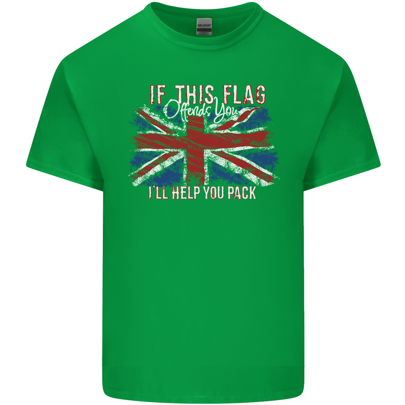If This Flag Offends You Union Jack Britain Mens Cotton T-Shirt Tee Top Irish Green