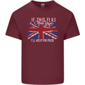 If This Flag Offends You Union Jack Britain Mens Cotton T-Shirt Tee Top Maroon