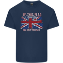 If This Flag Offends You Union Jack Britain Mens Cotton T-Shirt Tee Top Navy Blue