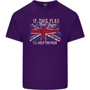 If This Flag Offends You Union Jack Britain Mens Cotton T-Shirt Tee Top Purple