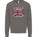 If This Flag Offends You Union Jack Britain Mens Sweatshirt Jumper Charcoal