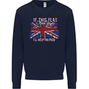 If This Flag Offends You Union Jack Britain Mens Sweatshirt Jumper Navy Blue