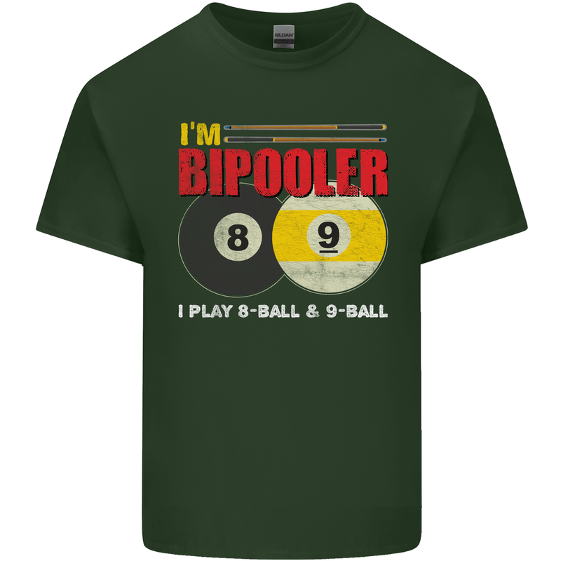 Im Bipooler I Play 8-Ball 9-Ball Funny Pool Mens Cotton T-Shirt Tee Top Forest Green