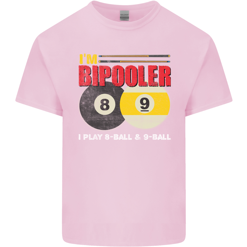 Im Bipooler I Play 8-Ball 9-Ball Funny Pool Mens Cotton T-Shirt Tee Top Light Pink