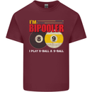 Im Bipooler I Play 8-Ball 9-Ball Funny Pool Mens Cotton T-Shirt Tee Top Maroon