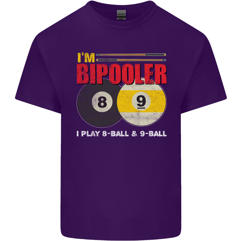 Im Bipooler I Play 8-Ball 9-Ball Funny Pool Mens Cotton T-Shirt Tee Top Purple