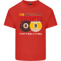 Im Bipooler I Play 8-Ball 9-Ball Funny Pool Mens Cotton T-Shirt Tee Top Red