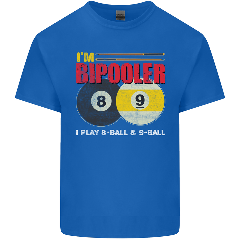 Im Bipooler I Play 8-Ball 9-Ball Funny Pool Mens Cotton T-Shirt Tee Top Royal Blue