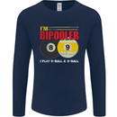 Im Bipooler I Play 8-Ball 9-Ball Funny Pool Mens Long Sleeve T-Shirt Navy Blue