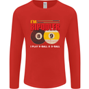 Im Bipooler I Play 8-Ball 9-Ball Funny Pool Mens Long Sleeve T-Shirt Red