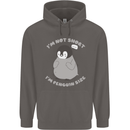 Im Not Short Im Penguine Size Funny Mens 80% Cotton Hoodie Charcoal