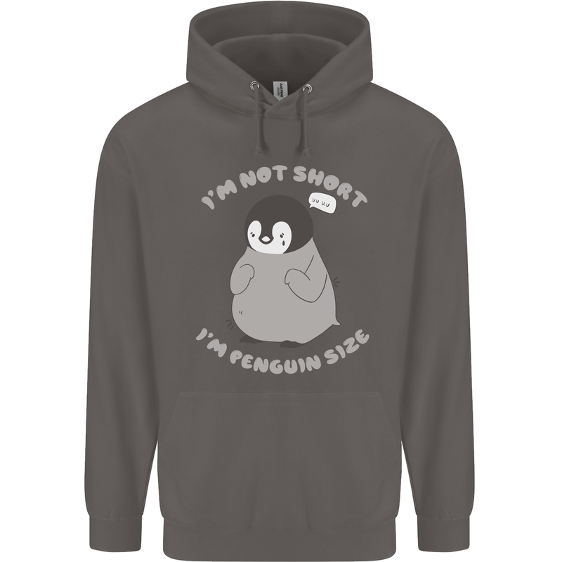 Im Not Short Im Penguine Size Funny Mens 80% Cotton Hoodie Charcoal