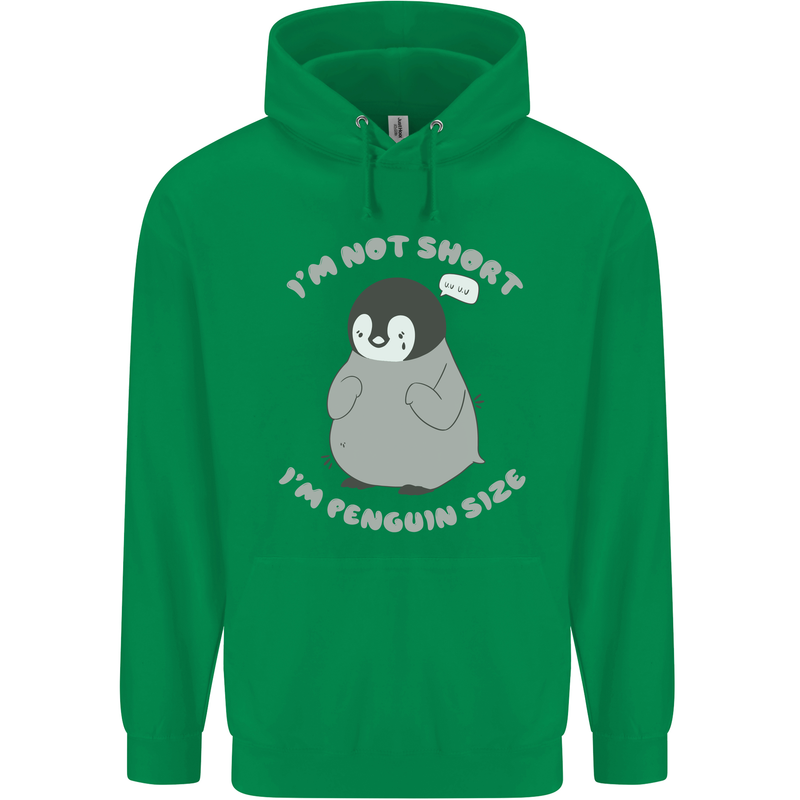 Im Not Short Im Penguine Size Funny Mens 80% Cotton Hoodie Irish Green