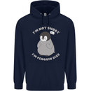 Im Not Short Im Penguine Size Funny Mens 80% Cotton Hoodie Navy Blue