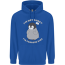 Im Not Short Im Penguine Size Funny Mens 80% Cotton Hoodie Royal Blue