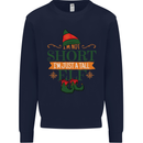 Im Not Short Tall Elf Funny Christmas Mens Sweatshirt Jumper Navy Blue