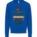 Im Not Short Tall Elf Funny Christmas Mens Sweatshirt Jumper Royal Blue