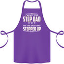 Im Not the Step Dad Stepped Up Fathers Day Cotton Apron 100% Organic Purple