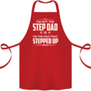 Im Not the Step Dad Stepped Up Fathers Day Cotton Apron 100% Organic Red
