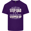 Im Not the Step Dad Stepped Up Fathers Day Mens Cotton T-Shirt Tee Top Purple