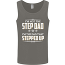 Im Not the Step Dad Stepped Up Fathers Day Mens Vest Tank Top Charcoal