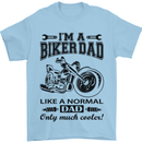 Im a Biker Dad Funny Fathers Day Motorcycle Mens T-Shirt Cotton Gildan Light Blue