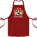 Imagine a Day Without Reading Bookworm Cotton Apron 100% Organic Maroon