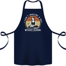 Imagine a Day Without Reading Bookworm Cotton Apron 100% Organic Navy Blue